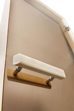Стеклянная дверь для бани и сауны GREUS Classic прозрачная бронза 70/200 усиленная (3 петли) липа фото 3