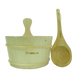 Набір GREUS сосна (шайка 4 л + черпак) з пластиковою вставкою для лазні та сауни 106466 зображення - 2