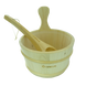 Набор GREUS сосна (шайка 4 л + черпак) с пластиковой вставкой для бани и сауны 106466 фото - 1