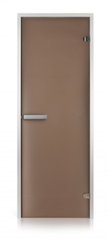 Скляні двері для хамама GREUS матова бронза 70/190 алюміній фото 1