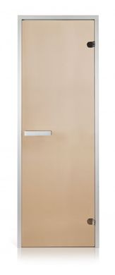 Стеклянная дверь для хамама GREUS прозрачная бронза 70/190 алюминий фото 1