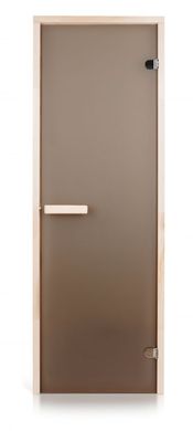 Стеклянная дверь для бани и сауны GREUS Classic матовая бронза 70/200 липа фото 1