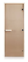 Стеклянная дверь для бани и сауны GREUS Classic прозрачная бронза 80/200 липа фото 1