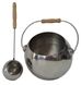 Набор "Глобус" полированная нержавеющая сталь (шайка 4 л + черпак 40 см) для бани и сауны 105947 фото - 2