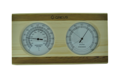 Термогигрометр Greus сосна/кедр 26х14 для бани и сауны