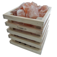 Корзинка Кубик Greus с гималайской солью 4,5 кг для бани и сауны фото 1