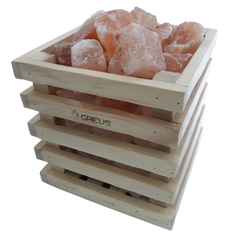 Корзинка Кубик Greus с гималайской солью 4,5 кг для бани и сауны