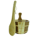 Набір сосна/кедр (шайка 4 л + черпак) з пластиковою вставкою для лазні та сауни 106468 зображення - 2