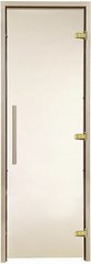 Стеклянная дверь для бани и сауны GREUS Premium 80/200 бронза фото 1