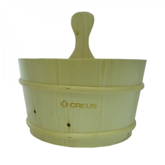 Шайка GREUS сосна 4 л с пластиковой вставкой для бани и сауны фото 1
