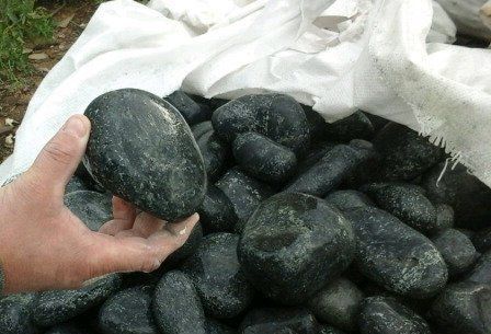 Камень серпентинит шлифованный (5-7 см) мешок 20 кг для электрокаменки фото 2