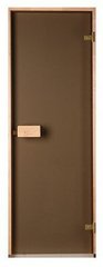 Стеклянная дверь для бани и сауны Saunax Classic матовая бронза 70/200 фото 1