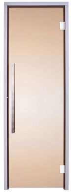 Стеклянная дверь для хамама GREUS Exclusive 70/190 бронза 2 петли фото 1