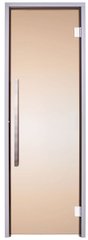 Скляні двері для хамама GREUS Exclusive 70/190 бронза 2 петлі фото 1