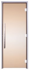 Стеклянная дверь для хамама GREUS Exclusive 80/200 бронза 3 петли фото 1