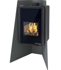 Отопительная печь-камин длительного горения FLAMINGO DELUXE ISLAND (черный)