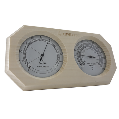 Термогигрометр Greus 26х14 липа для бани и сауны фото 1