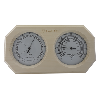 Термогигрометр Greus 26х14 липа для бани и сауны фото 2