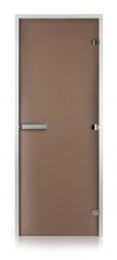 Стеклянная дверь для хамама GREUS матовая бронза 80/200 алюминий фото 1