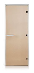 Стеклянная дверь для хамама GREUS прозрачная бронза 70/200 усиленная (3 петли) алюминий фото 1