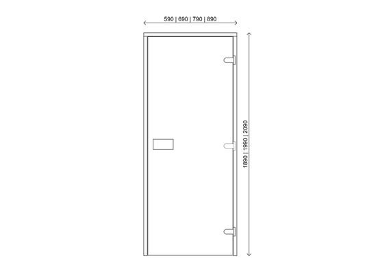 Стеклянная дверь для бани и сауны Classic прозрачная бронза 70/200 фото 3