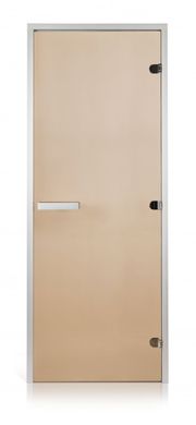 Стеклянная дверь для хамама GREUS прозрачная бронза 80/200 алюминий фото 1