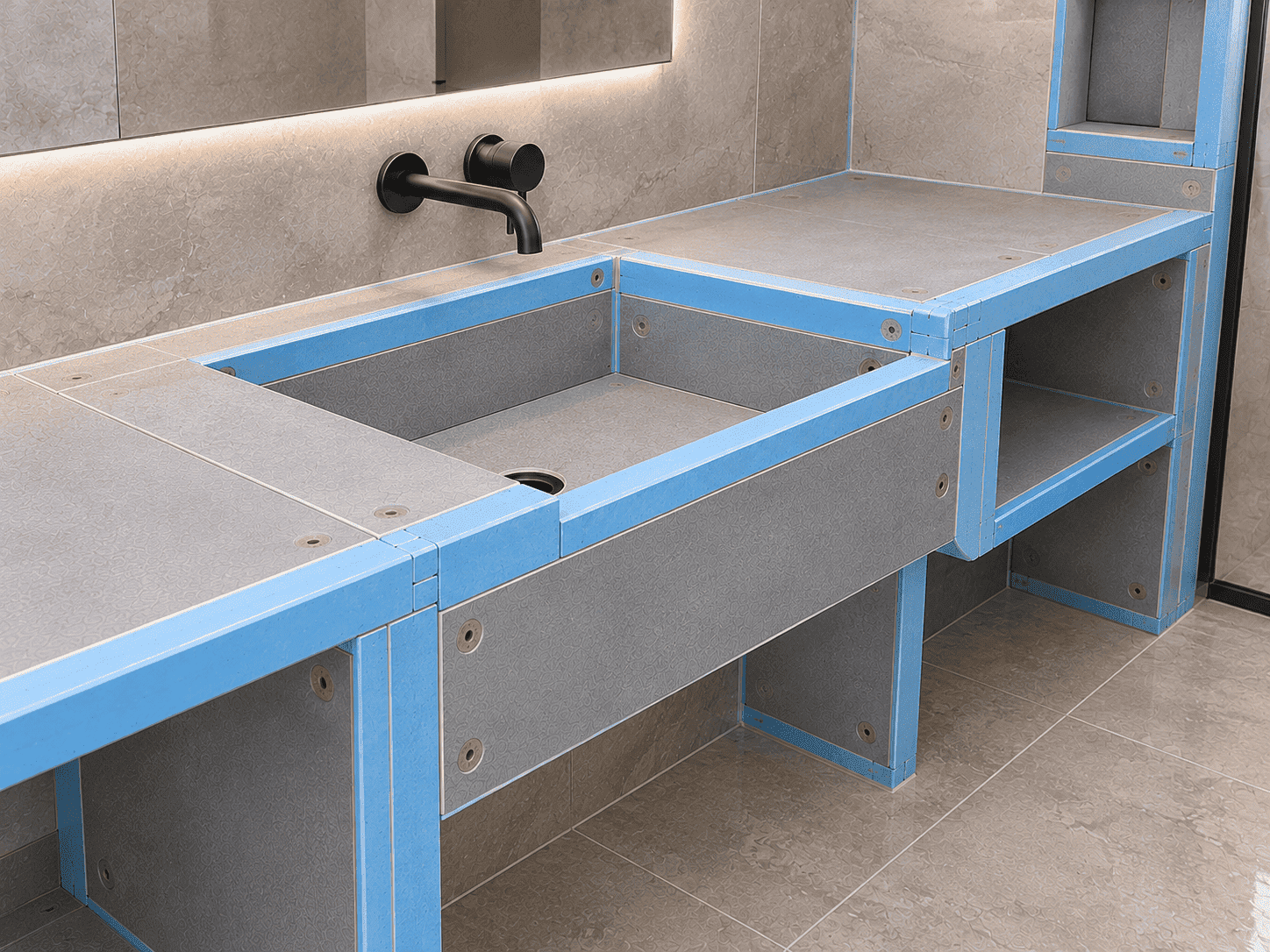 Termix panels in the bathroom