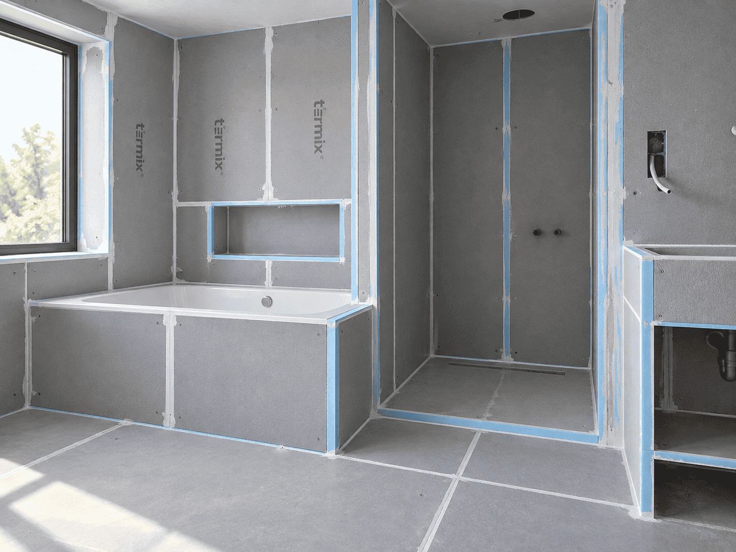 Termix panels in the bathroom