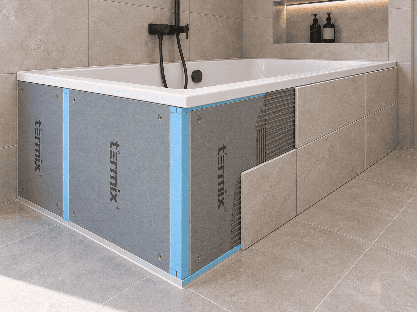 Termix panels in the bathroom